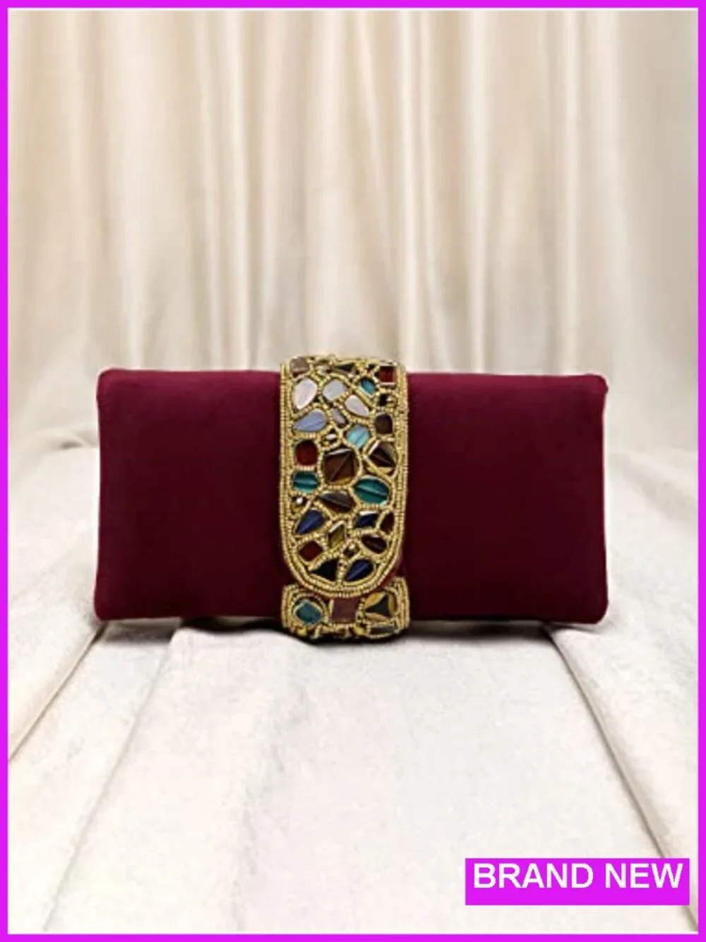 Handmade Evening Clutch Chain Wristlet Bridal Party Purse